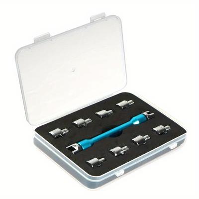 High Performance Dirt Bike ATV Scooter CNC Motorcycle Spoke Wrench Spance Repair Tool with 10PCS Interchangeable Tips 5.0~6.8