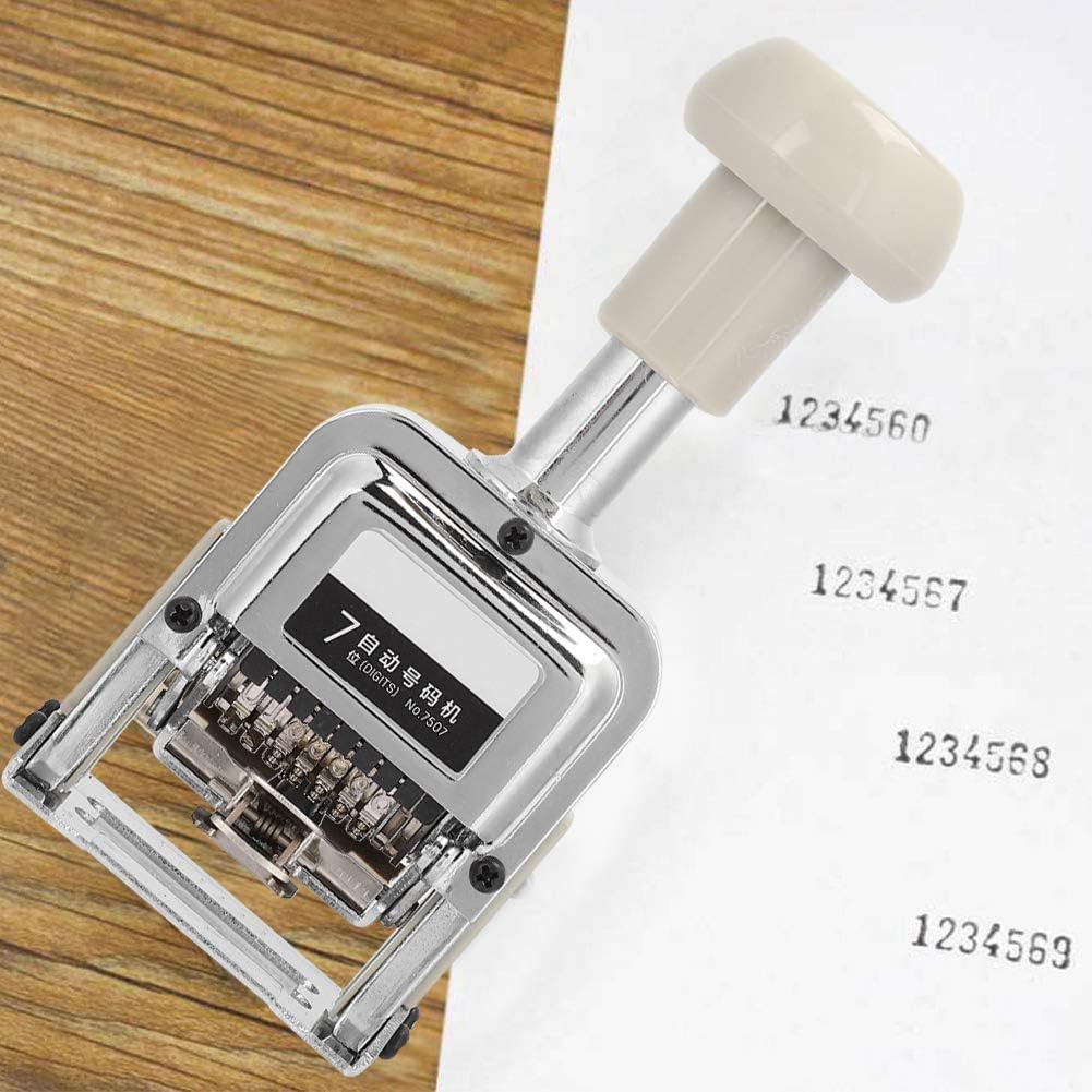 Auto Number Stamp,Numbering Stamp Automatic Bates Machine Numerator Machine,7 Digits,Stamps Print Kits,Numbering Machine Office Equipment School