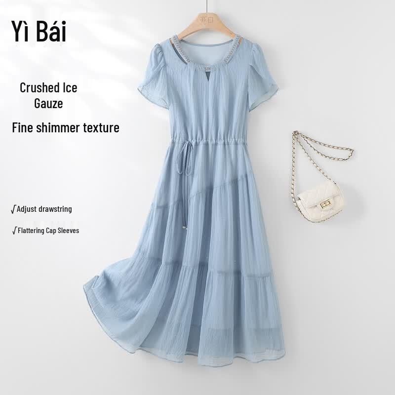 Yibai Women s Summer Chiffon Mid-length Dress M