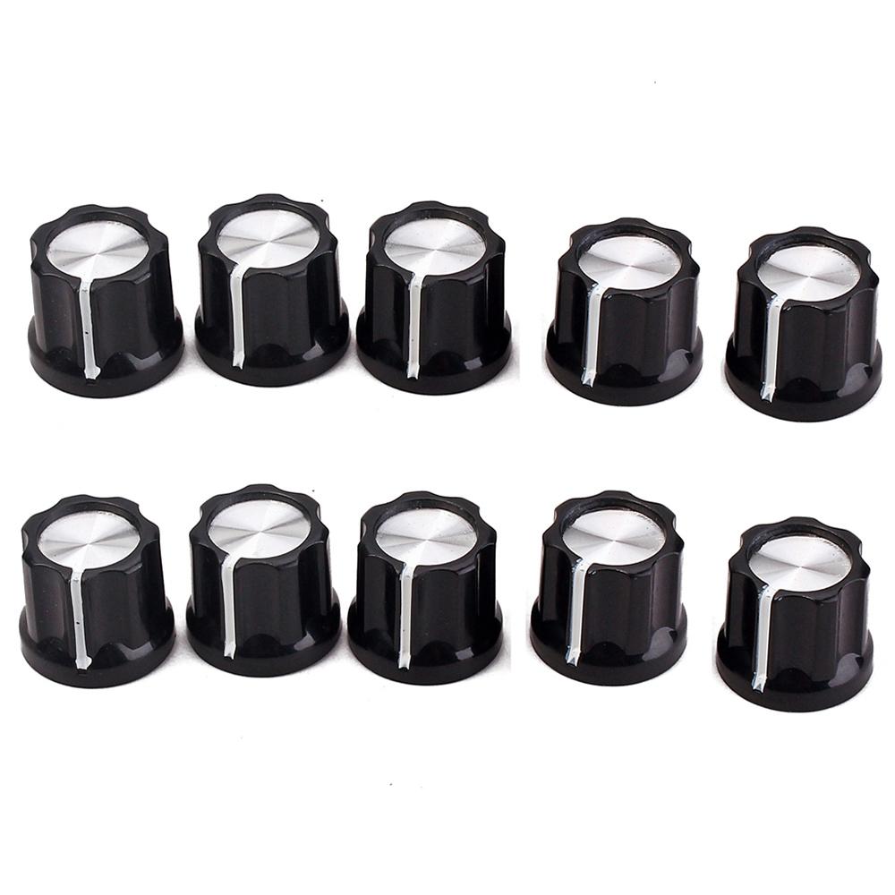 Classy-10Pcs Black Potentiometer Control Knob Volume Audio Control Knobs Electric Guitar Bass Parts