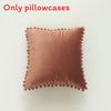 Velvet Solid Dutch Color Pillow Cases Pompom Edging Cushion Cover Living Room
