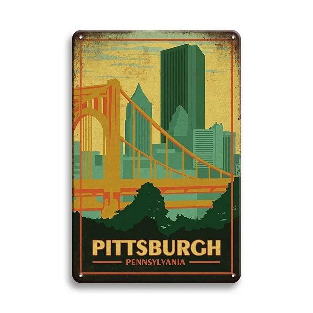 Metal Tin Signs Paris New York Wall Decoration Plaque Vintage Art Poster Iron Painting for Man Cave Home Cafe Garden Club Bar