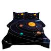 Space Galaxy Astronaut Comfortable Brushed Printing Fat Quilt Feather Silk Cotton Thickened Filled Quilt Cover Three-piece Set
