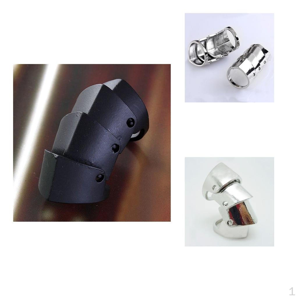 

2шт готический панк-рок сустав длинные костяшки серебряные и черные кольца на палец 18 мм