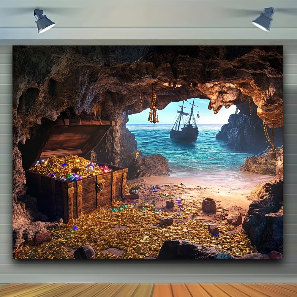 1pc Nautical Treasure Chest Photo Background Pirate Vessel & Jewelry Design for Creative Portraits & Studio Shoots