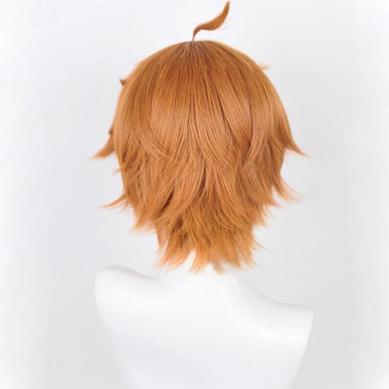 Genshin Impact Tartaglia Cosplay Peruk Kort Brun Värmetålig Syntetisk Hår Halloweenfest Anime Cosplay Peruker + Perukmössa