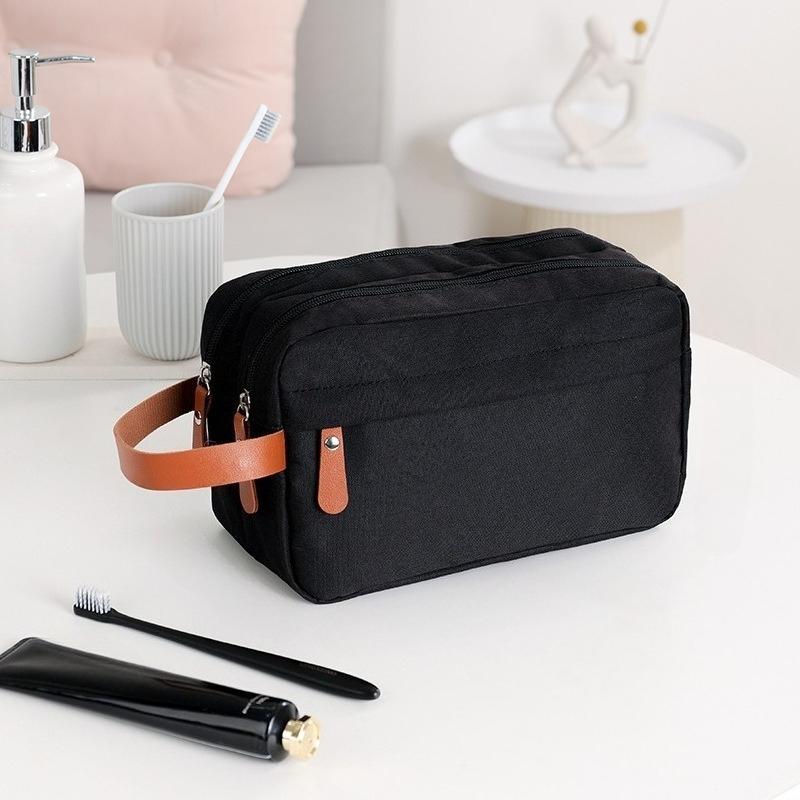 

Men s Toiletry Bag Oxford Cloth Double-layer Large Capacity Handbag Compartmentalized Storage Bag Portable Business Travel Grooming Bag Makeup Bag чёрный