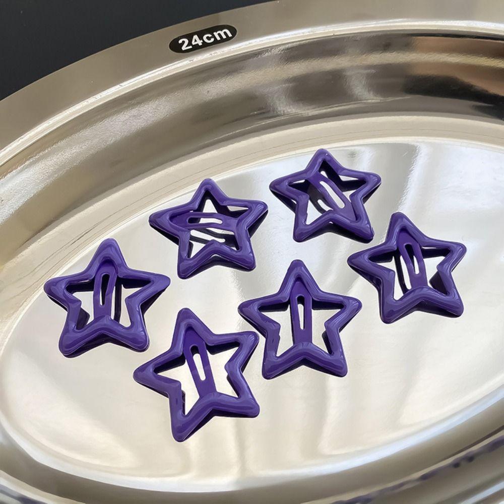 20Pcs Colorful Star Shape Hair Clips Silver Star Hairclips Hair Jewelry Hairpins Girls