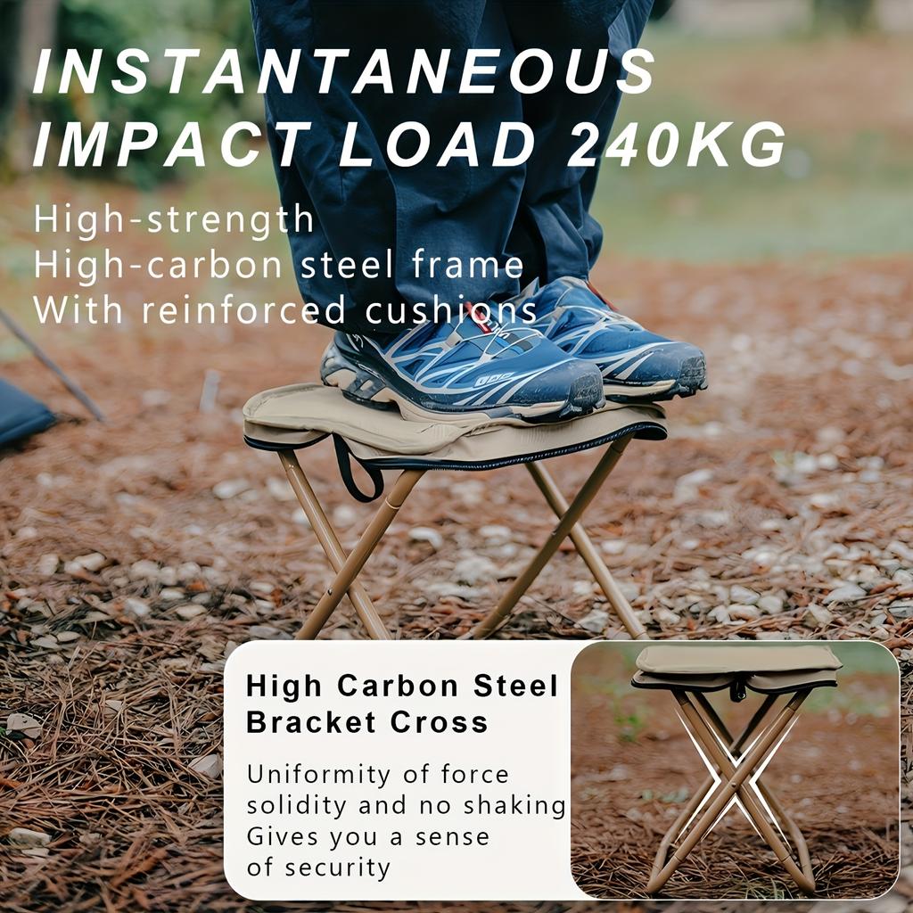 Taburet de camping pliabil, suport pentru picioare pliabil pentru ușoare Compact pentru drumeții în aer liber Rucsac Pescuit Picnic Grătar Grătar