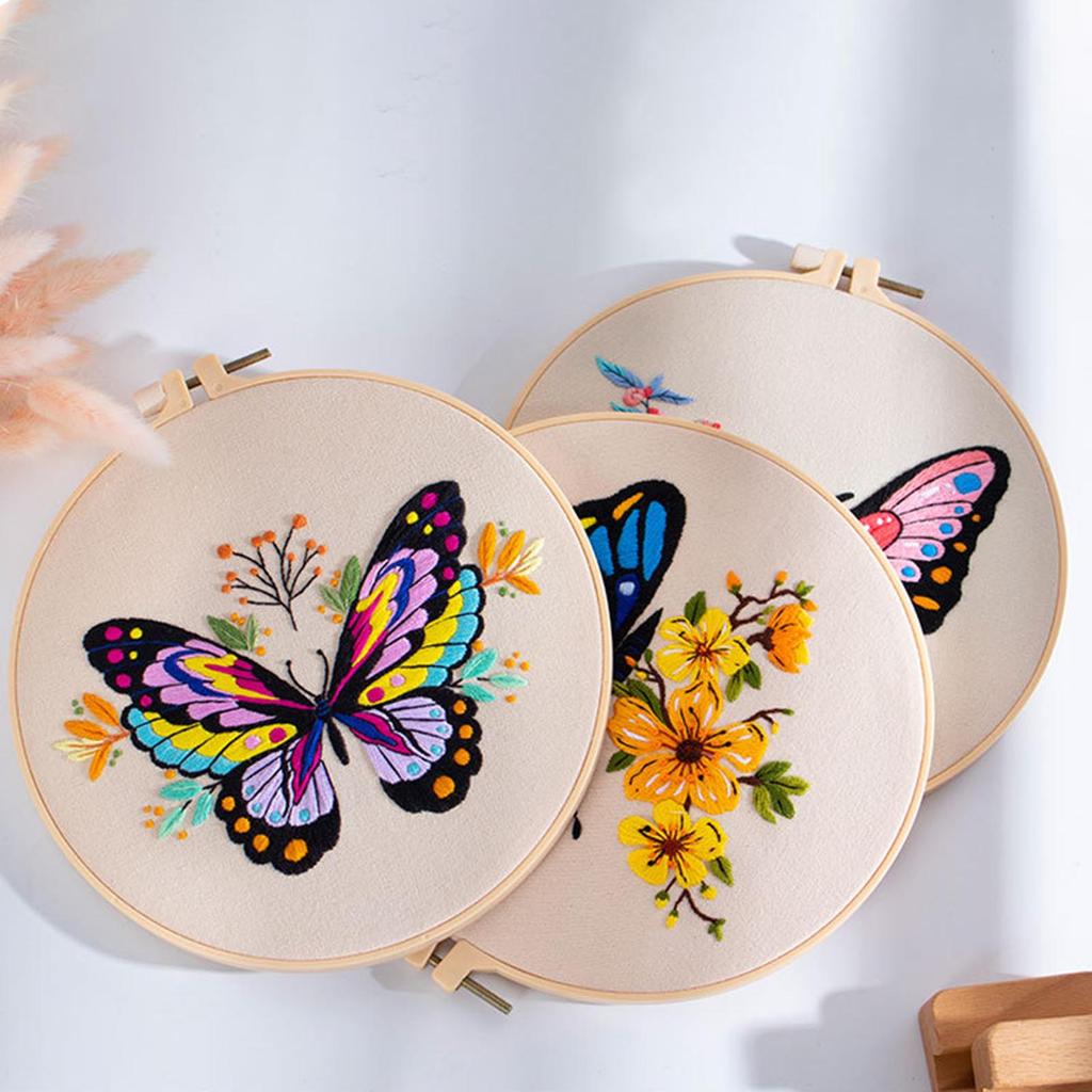Embroidery Stitch Practice Embroidery Kits for Beginners with Flower Pattern, Embroidery Starter Kits with Instruction
