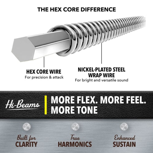 DR Strings Electric Guitar Strings, HI-BEAM Nickel, .010-.046, MTR-10