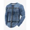 Maglietta girocollo da uomo con stampa 3D, motivo drago, stampa 3D, autunno, casual, a maniche lunghe, oversize, alla moda