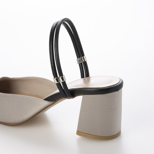 Carino Back Strap Mule Pumps, Beige, Size 24.0