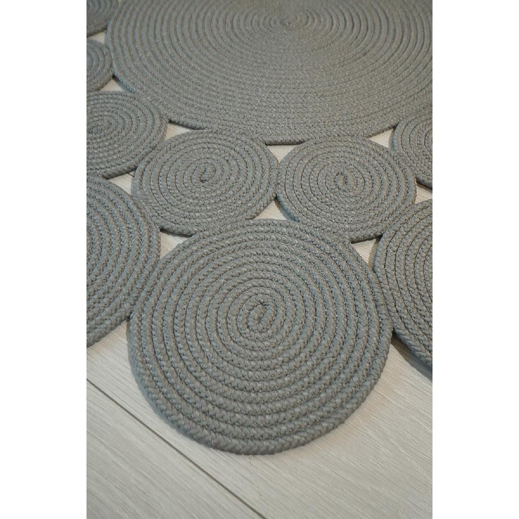 Carpet Wicker Jute Flower Patterned Kilim Carpet