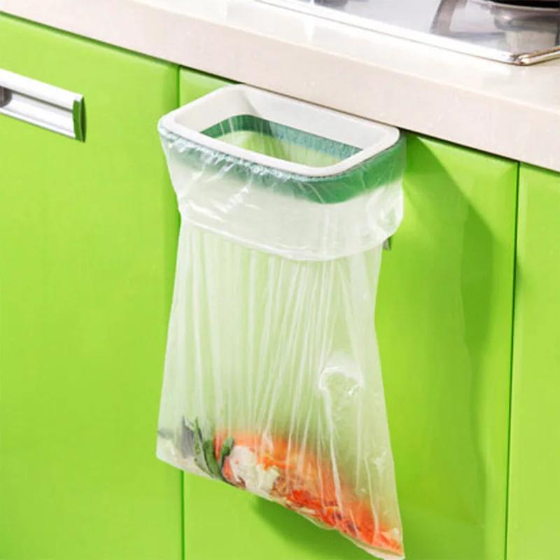 Kitchen Cabinet Trash Rack Hanging Holder, Storage for Garbage Rubbish Bag, Cupboard Door Back Hanging