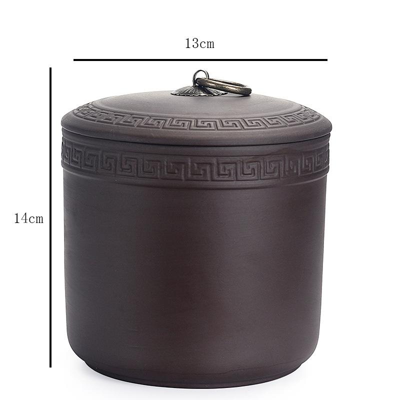 

Побутова фіолетова глиняна керамічна банка для зберігання з кришкою Герметичні банки Чайні банки рельєфні вироби для вітальні Журнальний столик Аксесуари