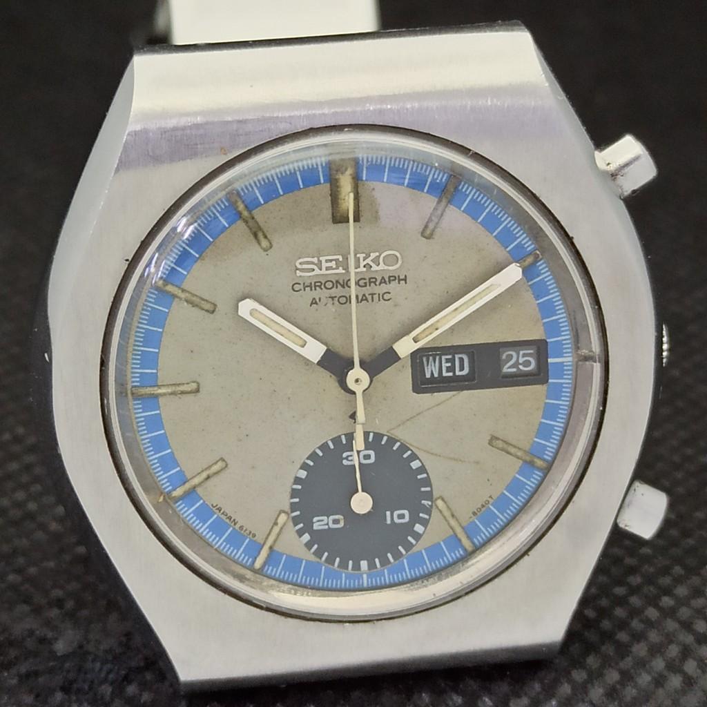 USED VINTAGE SEIKO CHRONOGRAPH 6139B JAPAN MENS ORIGINAL DIAL WATCH A284401-2