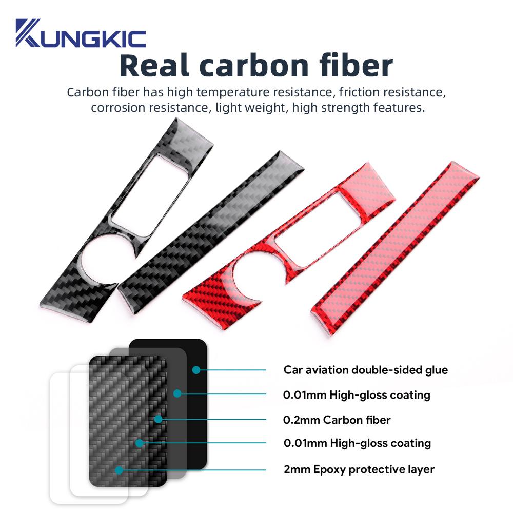 Real Soft Carbon Fiber Sticker For Seat Leon MK3 2017 2018 2019 LHD RHD Car Central Control Side Frame Trim Interior Accessories