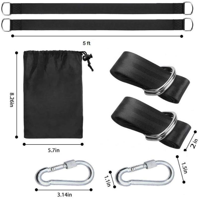 2 PCS Tree Swing Hanging Kit 5ft Swing Straps Holds 2200 Lbs with 2 Safer Lock Snaps Perfect for Swing Seat, Plank, Hammock