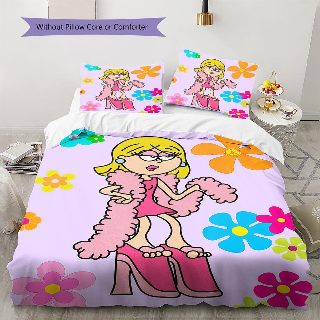 Lizziemcguire Pattern Bedding Quilt Set Quilt Cover Pillowcase Home Decoration Birthday Gift (1 * Duvet Cover + 2 * Pillowcase, Without Core)