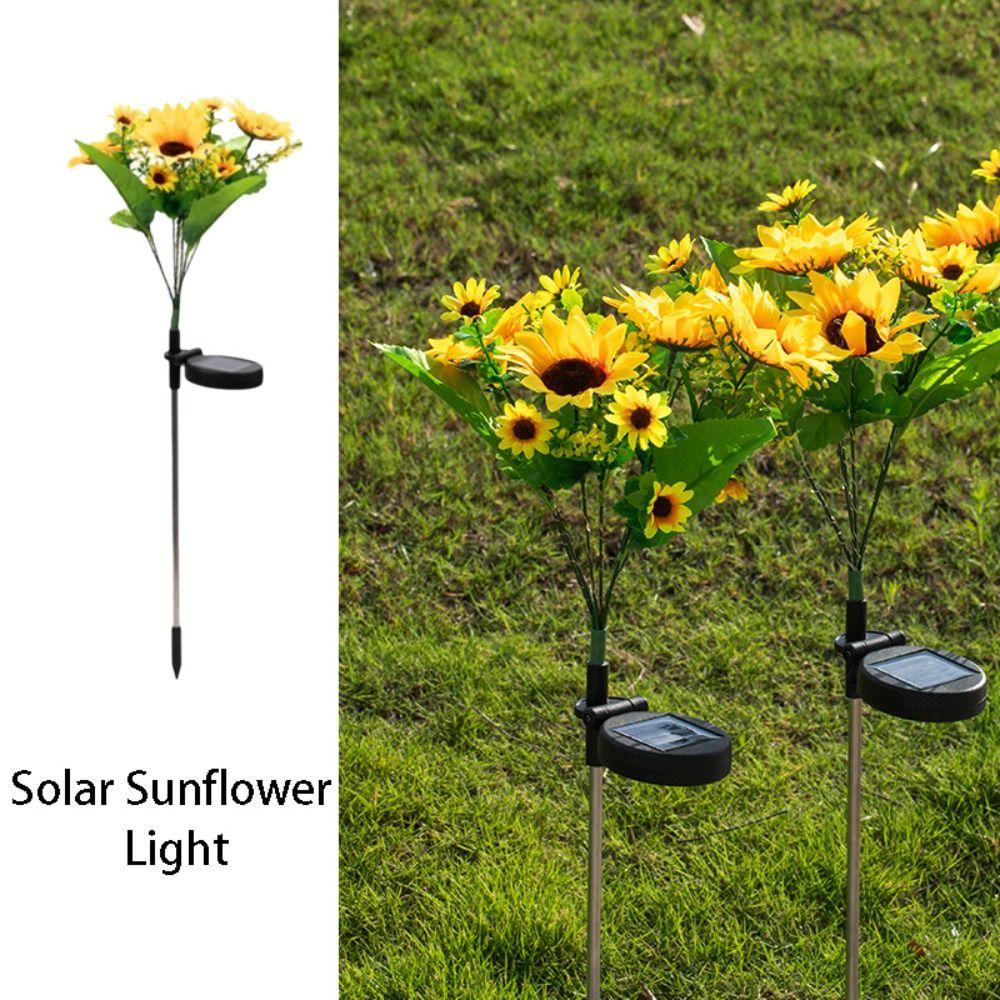 Colorful Solar Lawn Lamp Sunflower Shape Waterproof Feature LED Lawn Lamp Solar Powered Solar Light Wedding Decor