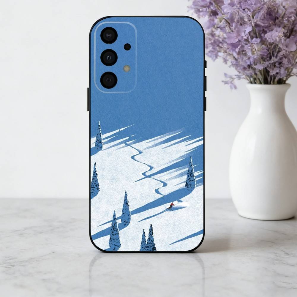 S-Schneeberg S-Skifahren Ski Handyhülle Für Samsung Galaxy A73,A72,A71,A70,A53,A52,A51,Andere Weiche Schwarze Hülle