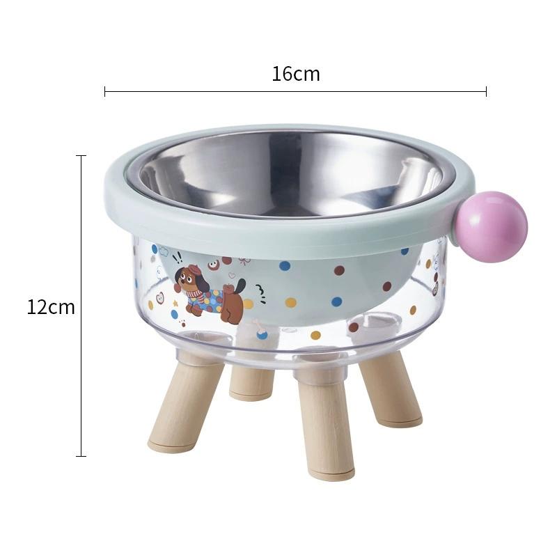 

Stainless Steel Cat Bowl Is Non Slip and Stable, with A Raised Bowl Rack To Avoid Curled Up Eating, and Easy To Clean зелений