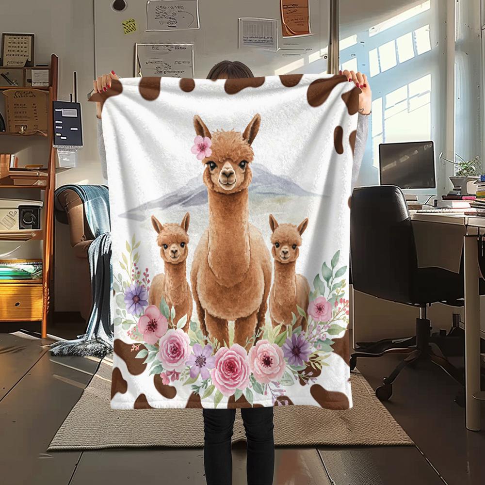 1PC Animals and textures Print FlAannel Blanket, High quality Comfortable for All Seasons, Home Decor, Warmth and Comfort