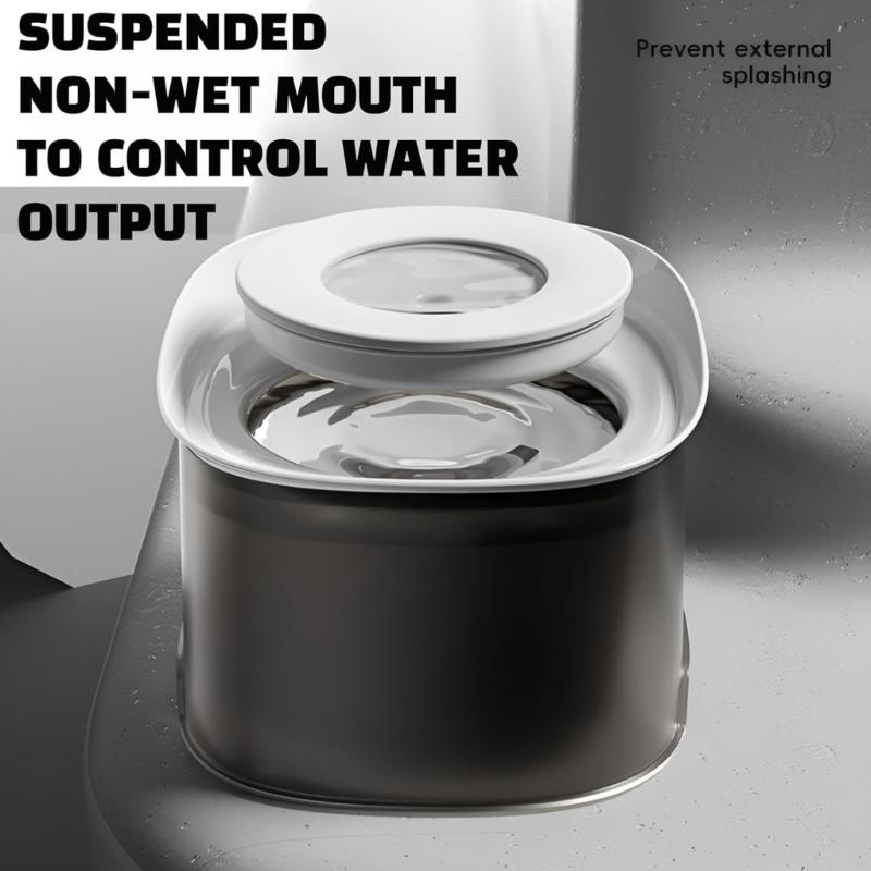 Spill-Resistant Pet Water Bowl Spill Proof Wide Drip Proof Large Capacity 1L/2L Easy to Clean