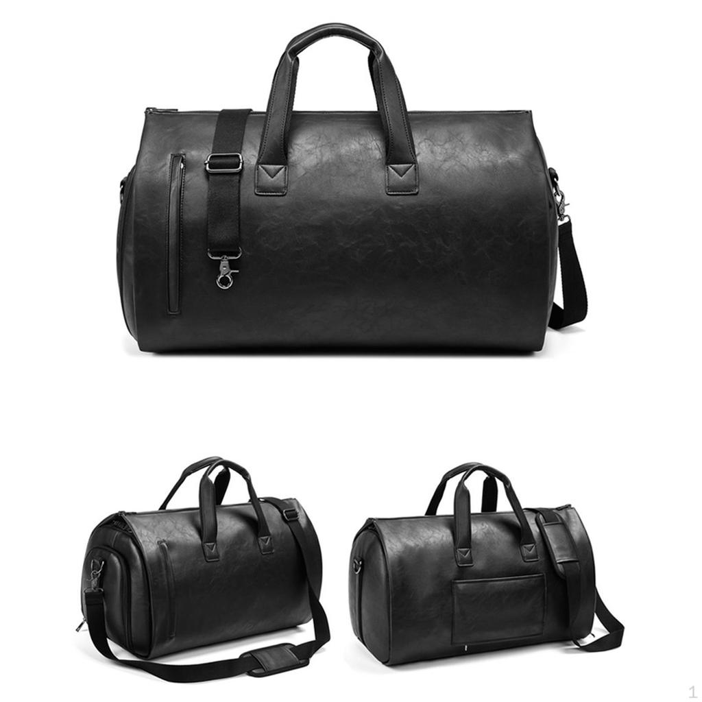 Extra Large Duffle Bag with Shoes Compartment Adjustable Shoulder Strap Leather Luggage Bag,