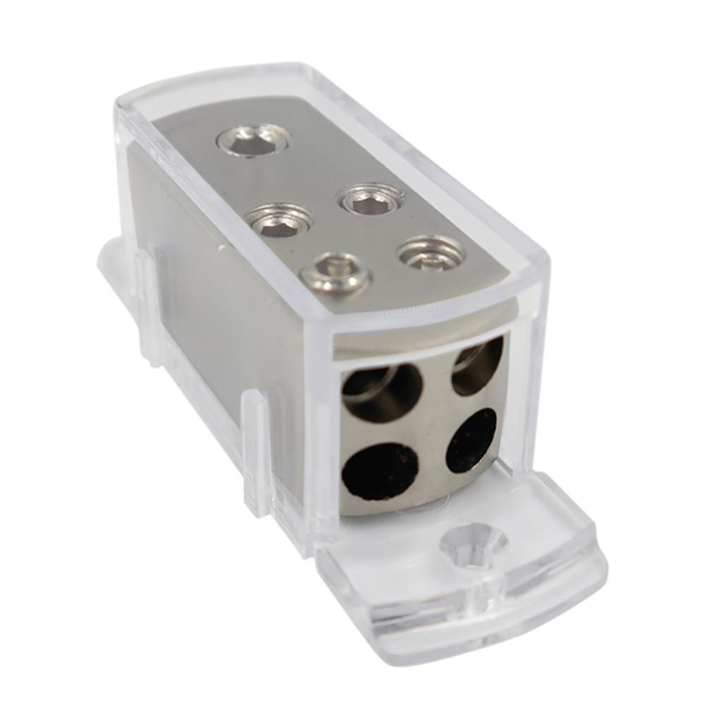 Car Audio Conversion Splitter Box, Audio Conversion 4 Way Grounding Connector, 4GA8GA Line Splitter
