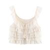 Spring 2026 European & American Style Lace Layered Spaghetti Strap Top