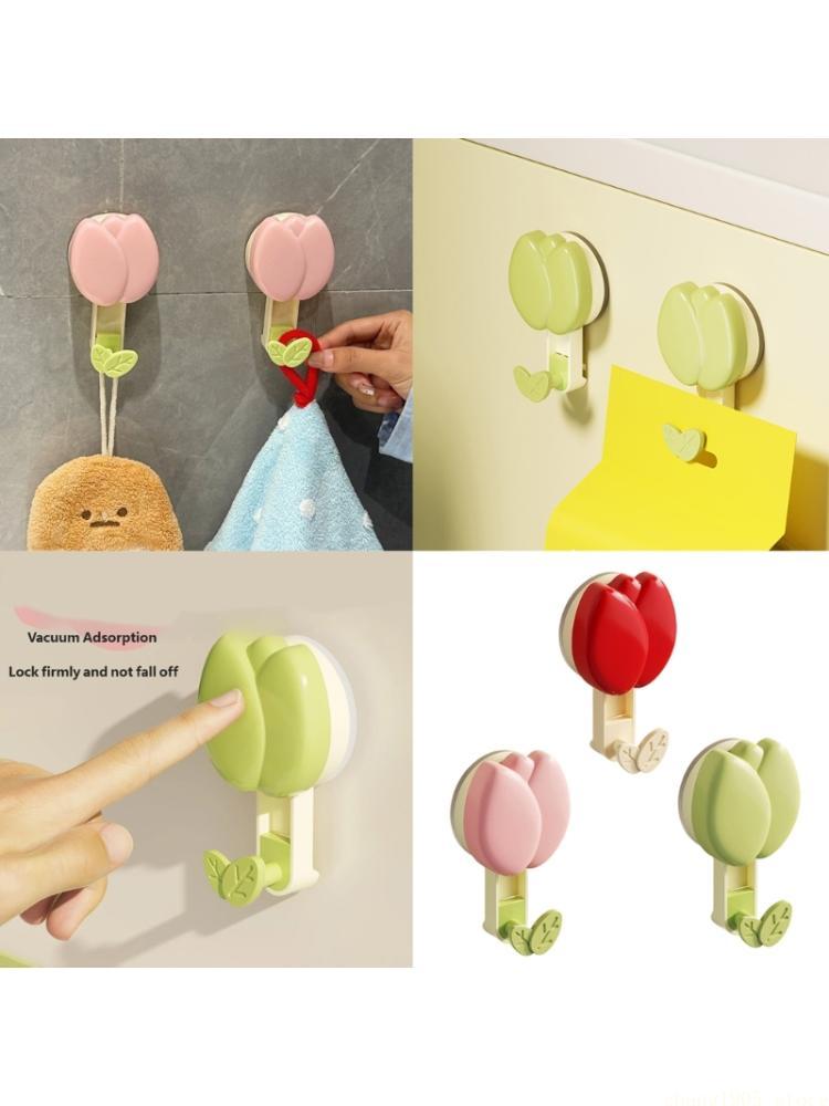 QX2E 2pcs Nonslip Vacuum Hook Waterproof Sturdy for Shower Kitchen Offices Organization