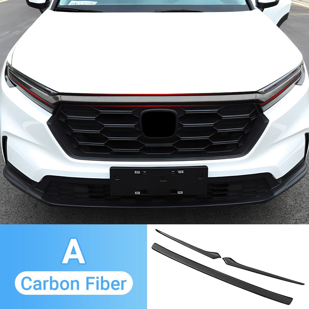 For Honda CR-V CRV 6th Gen  2024 2025 Hybrid ABS Car Front Bumper Center Grill Decor Frame Cover Trim Stickers Accessories