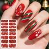 Christmas Nail Strips With Nail File Santa Claus Christmas Tree Sock Christmas Nail Strip Full Wraps For Women Holiday Art