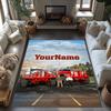 Kw Heavy Trucks Customized Name Area Rug Perfect for Kitchen Study Room Balcony Living Rooms Antislip Carpet Decorate Offices