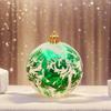 2025 Cross Border New Ink Style Christmas Ball, Sparkling Powder and Hand Drawn Christmas Ball Decoration Window Pendant