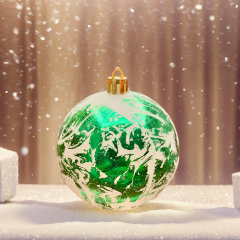 2025 Cross Border New Ink Style Christmas Ball, Sparkling Powder and Hand Drawn Christmas Ball Decoration Window Pendant
