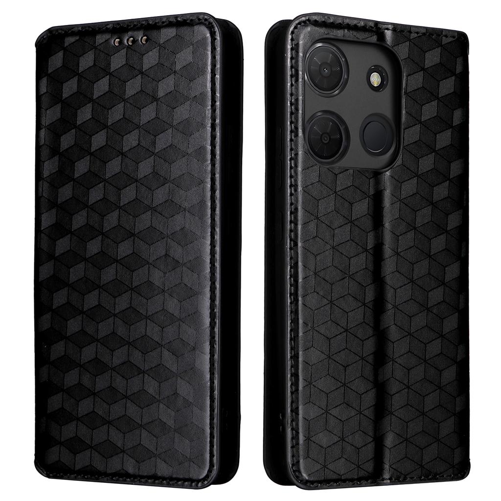 For TCL 503 Wallet Case Rhombus Imprinted Leather Phone Cover