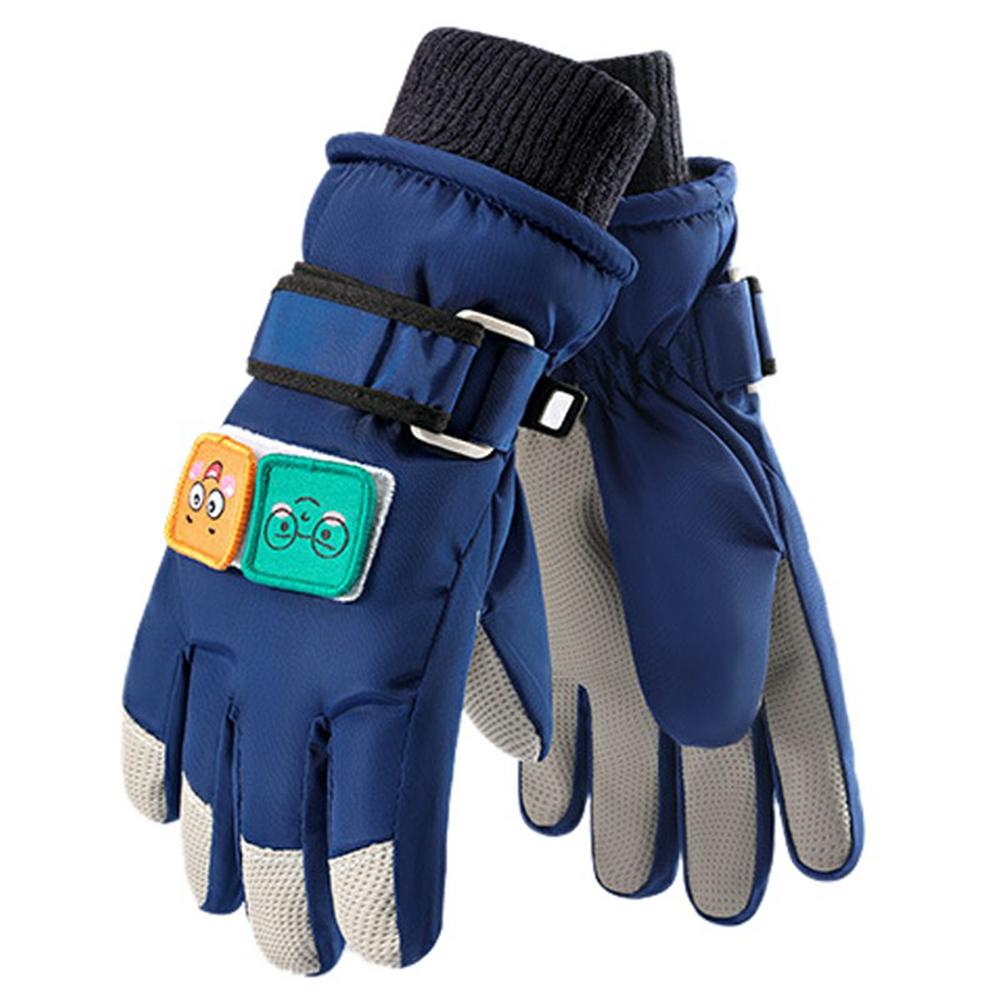 

GOLOVEJOY DRST33 Winter Waterproof Cartoon Kids Ski Gloves Full Finger Mittens for Outdoor Activities G