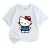 Cute Cartoon Character Print Kids T-Shirt, 100% Cotton Soft Breathable Crew Neck Short Sleeve Casual Tee for Boys Girls, Comfortable Daily Wear Summer