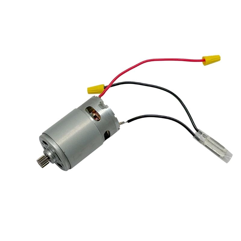 Chainsaw Repair Replacement Motor 21V 550 Type With 14-Tooth Drive Gear, Wire Connector And Metal Housing Build