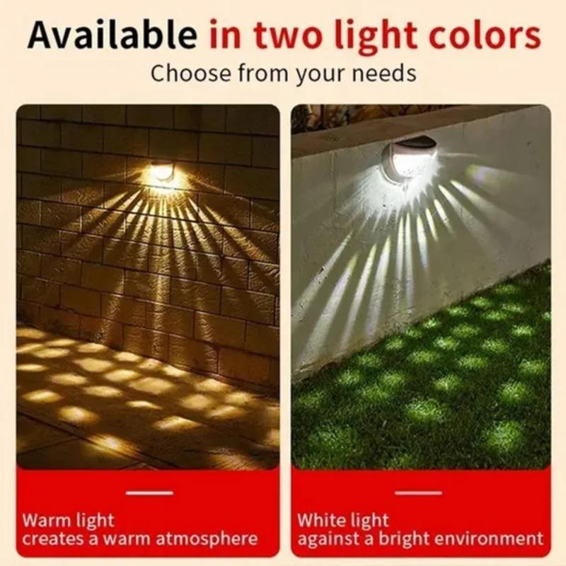 1 Pc Solar Powered LED Wall Lamp Lights Stairway Garden Landscape Warm/White/Multicolored Light Waterproof Decorative Lamp
