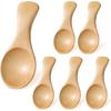 6 PCS Mini Wooden Spoons, 3.1inch Small Wooden Spoons Mini Wood Condiment Spoon Small Wood Teaspoons Tiny Nature Scoop for Canisters Kitchen Cooking