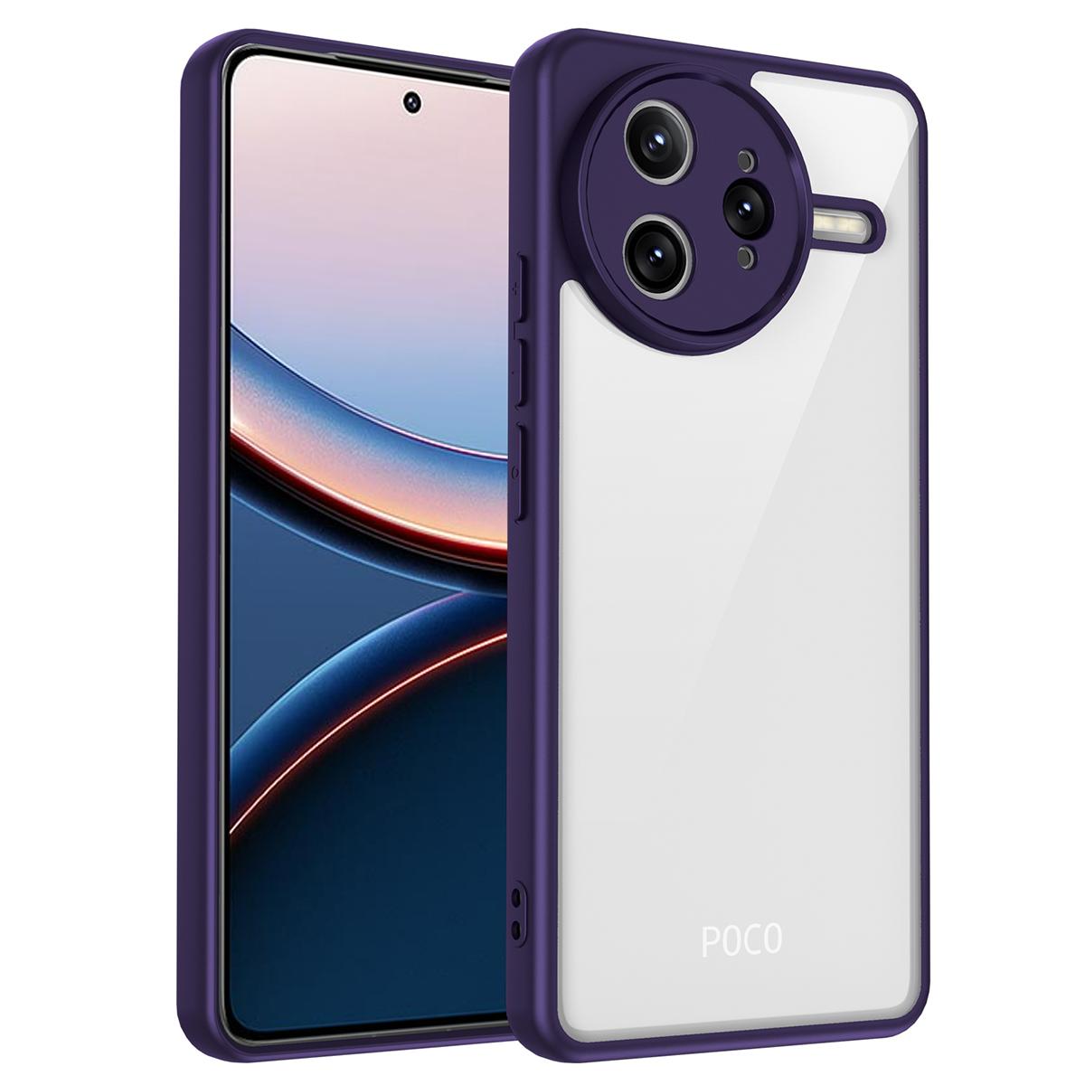 

For Xiaomi Redmi K80 Pro 5G/Poco F7 Ultra 5G Case Matte Skin Touch Clear PC+TPU Shockproof Phone Back Cover Purple