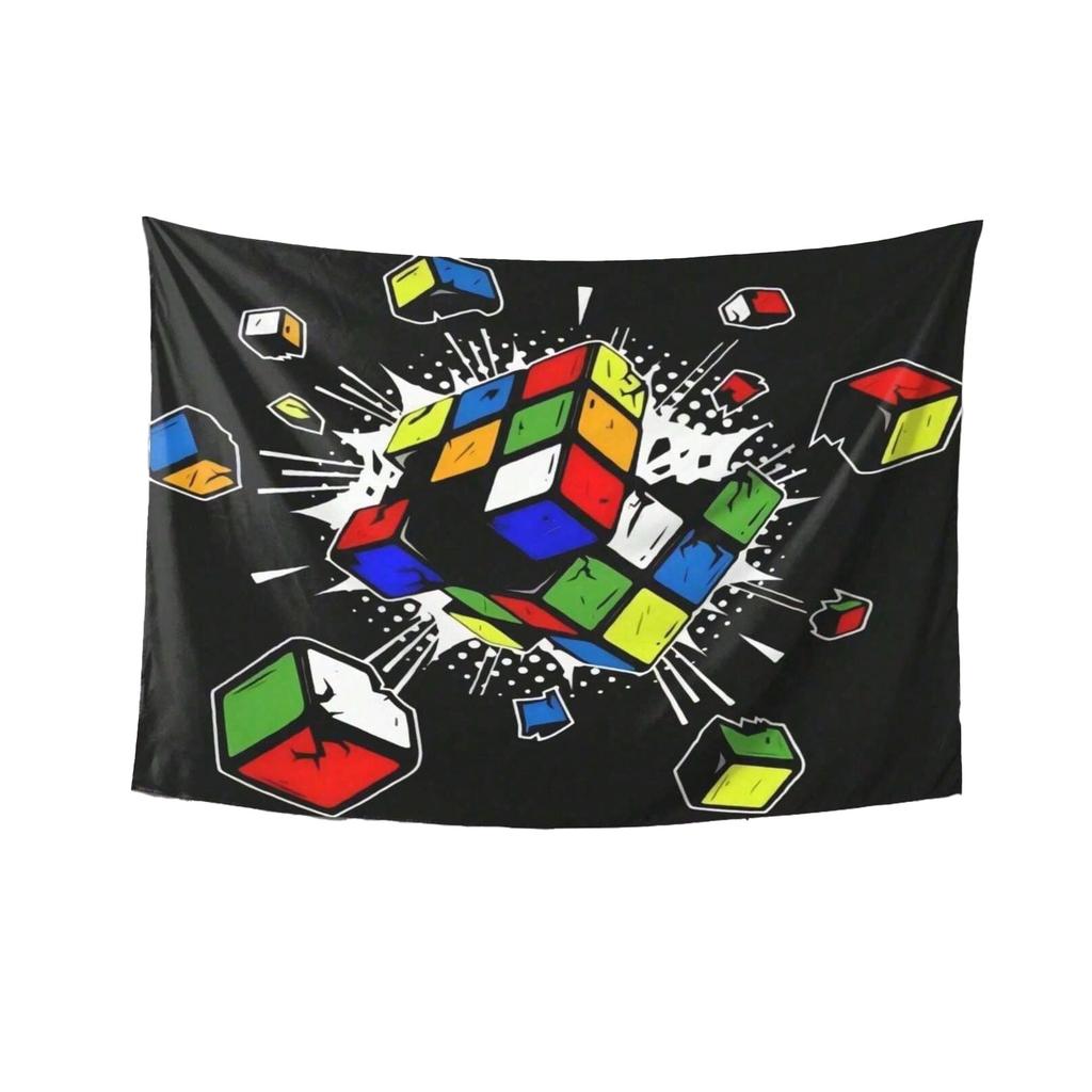 Magic Cube Tapestry Multiple Sizes Digital Print Minimalist Scandinavian Geometric Soft Polyester Living Room Bedroom Dorm