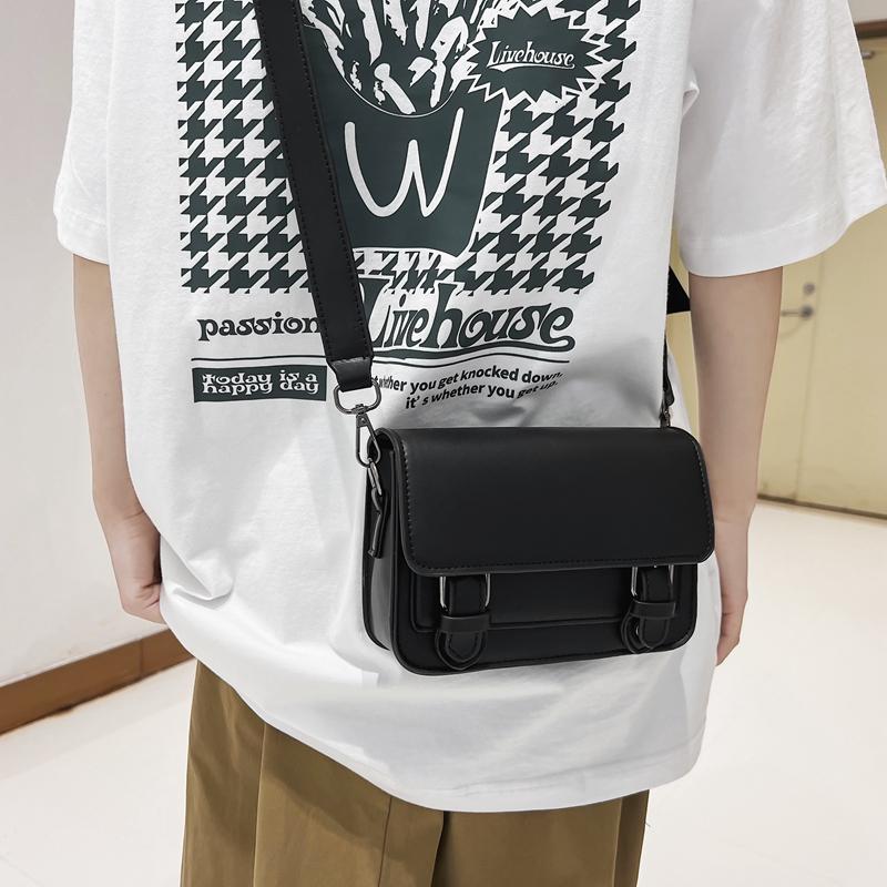 Crossbody bag men's bag new trendy brand messenger bag casual PU neutral shoulder bag portable small square bag