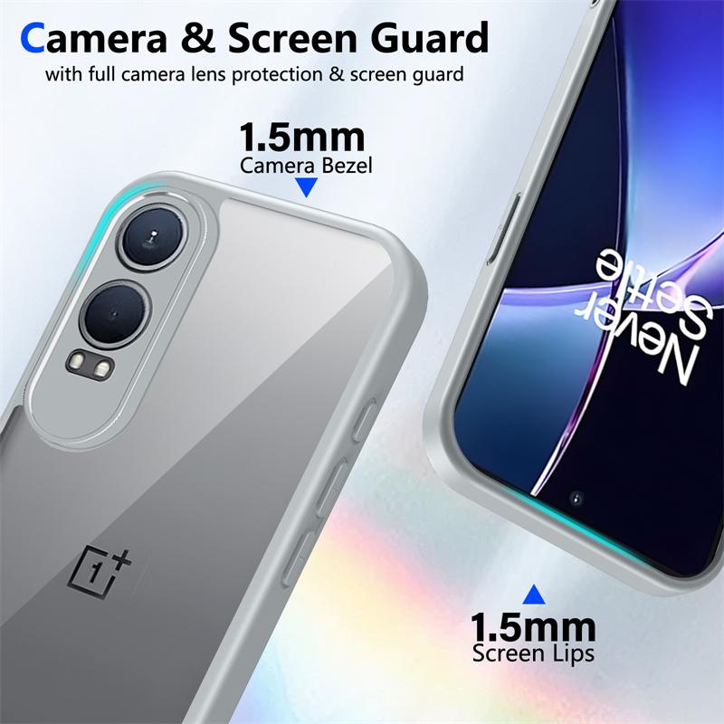 OnePlus Nord CE4 Lite CPH2619 Case Shockproof Silicone TPU Bumper with Clear Back Hard Cover Phone Case for Oneplus Nord CE4Lite