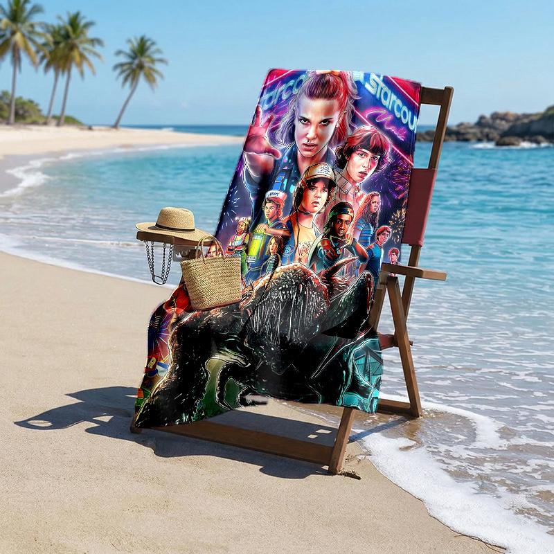 Stranger Things Fashion Beach Towel: Ideal for Summer Adventures Soft, Absorbent and Quick Drying Suitable for Swimming and Bathing