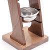 Wood Espresso Portafilter Holder with 3 Slots Universal Stand for 51/53/58mm Espresso Baskets Compact Countertop Organizer